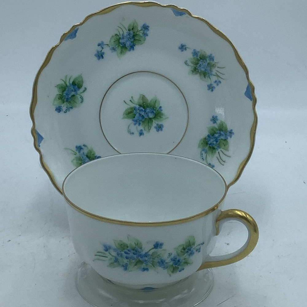 Empress H & C Bavaria Blue Floral  Cup and Saucer
